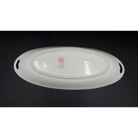 P.V. Vessra Germany Celery Dish Serving Hand-Painted Floral Pastel 13 Inch - Picture 7 of 9